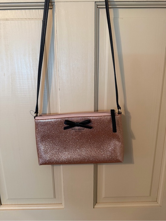 kate spade Handbags - kate spade Glitter Pink Crossbody with Black Bow Accent